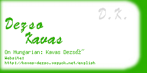 dezso kavas business card
